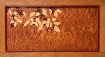 Right footboard crabapple motif